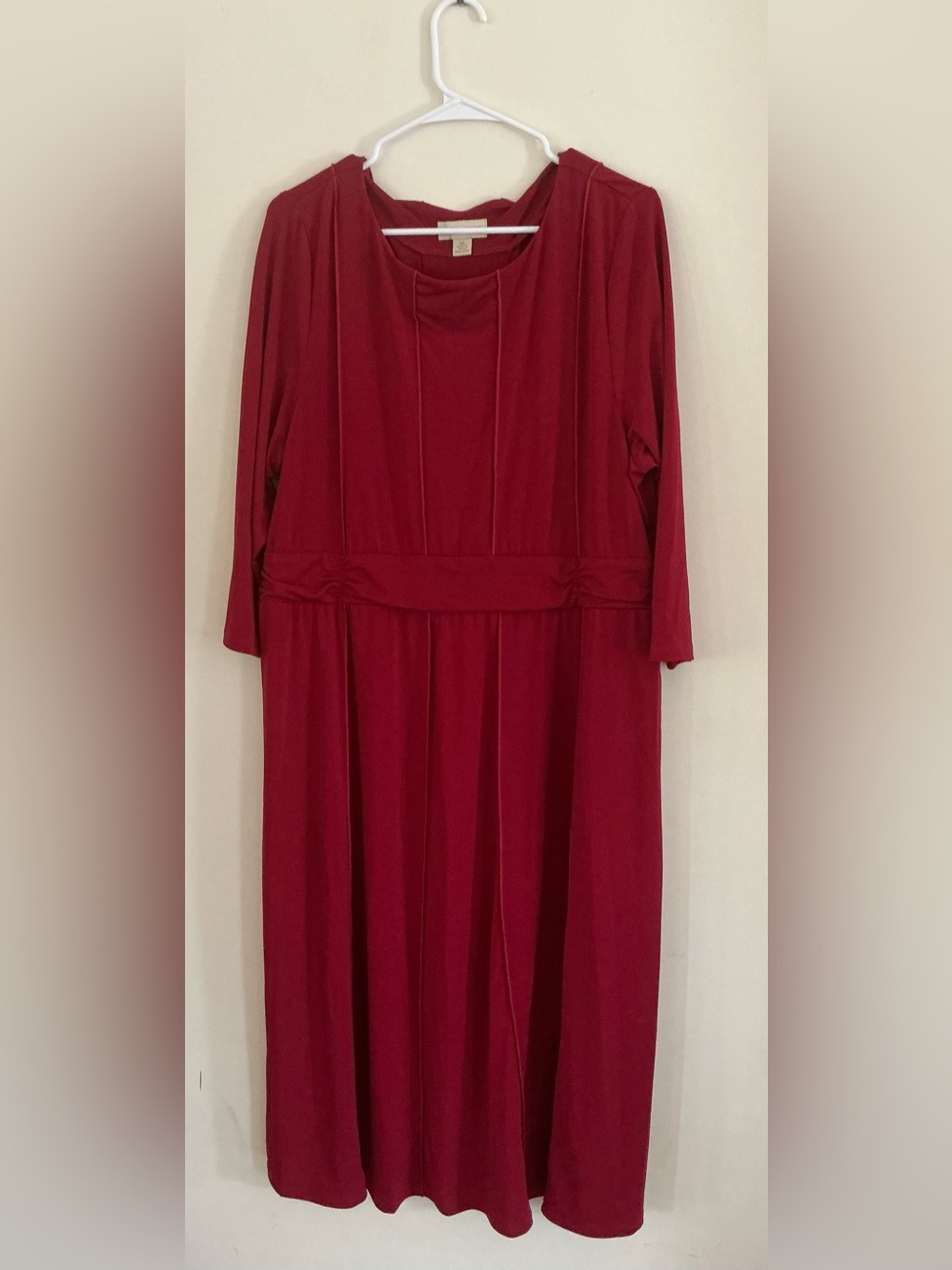 Appleseed's Deep Red Long Sleeve Midi Dress  Size XL